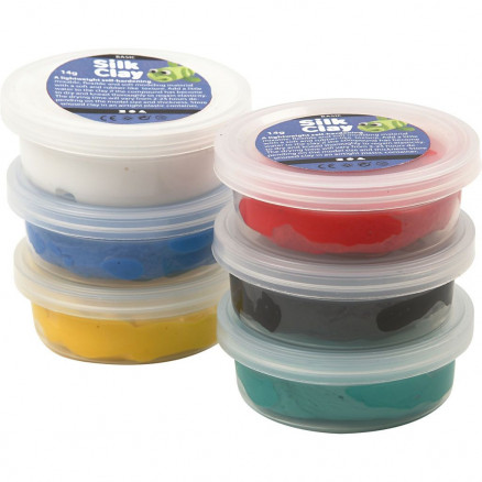 Silk ClayÂ® , ass. farver, standard, 6x14g