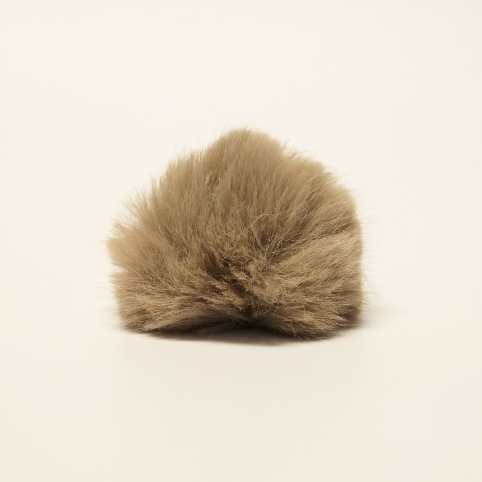 Pompon, poly-akryl, 80 mm, natur