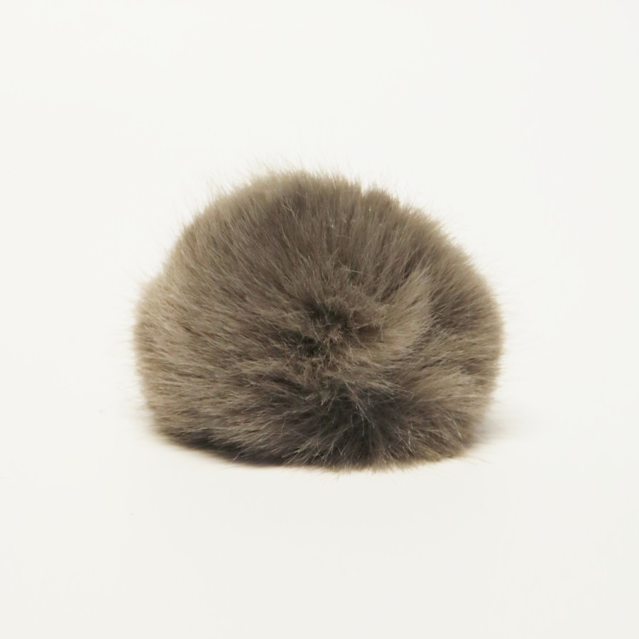 Pompon, poly-akryl, 80 mm, grå