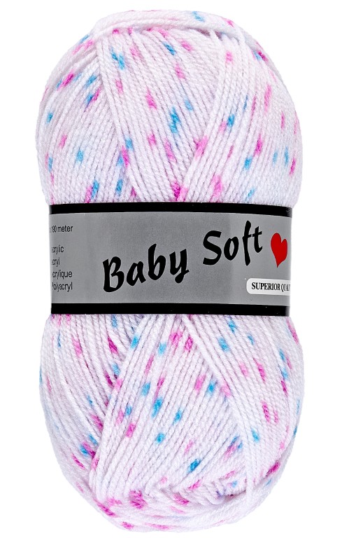 Baby Soft Multi, 50 g, lyserød og blå, nr. 602