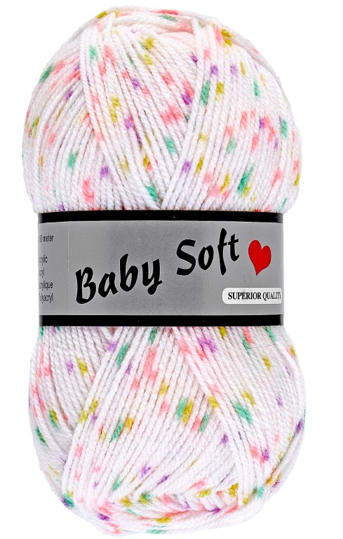 Baby Soft Multi, 50 g, gul, grøn og lyserød, nr. 603