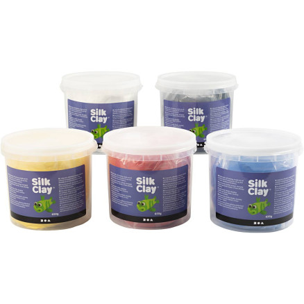 Silk ClayÂ®, primærfarver, 5x650g/ 1 pk.