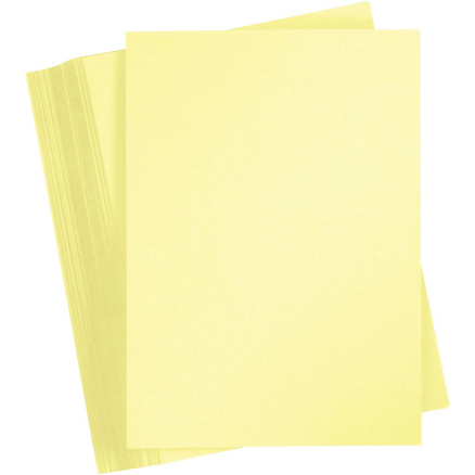 Karton, A4, ark 210x297 mm, 180 g, lys gul, 100 ark/ 1 pk.