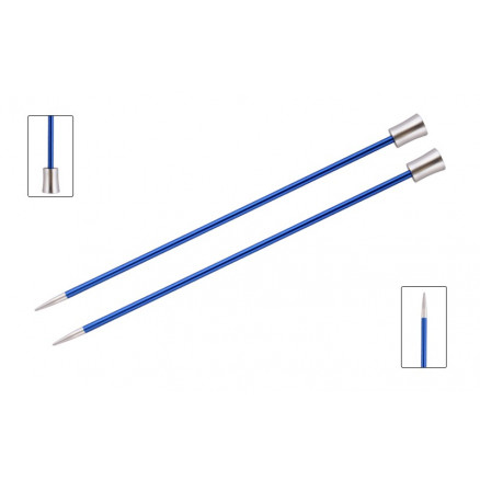 KnitPro Zing Strikkepinde / Jumperpinde Aluminium 25cm 4,00mm / 9.8in US6 Sapphire