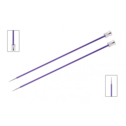 KnitPro Zing Strikkepinde / Jumperpinde Aluminium 35cm 7,00mm / 13.8in US10¾ Amethyst