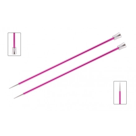 KnitPro Zing Strikkepinde / Jumperpinde Aluminium 35cm 10,00mm / 13.8in US15 Ruby
