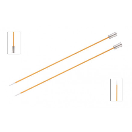 KnitPro Zing Strikkepinde / Jumperpinde Messing 40cm 2,25mm / 15.7in US1 Amber
