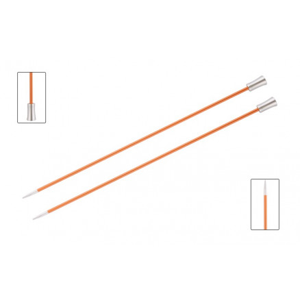 KnitPro Zing Strikkepinde / Jumperpinde Messing 40cm 2,75mm / 15.7in US2 Carnelian