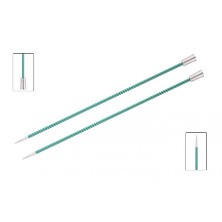 KnitPro Zing Strikkepinde / Jumperpinde Aluminium 40cm 3,25mm / 15.7in US3 Emerald
