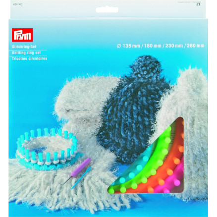 Prym Strikkeringsæt / Knitting ring set - 4 størrelser inkl. nål og krog
