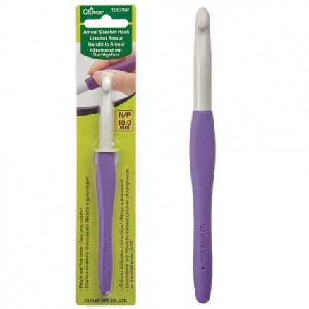 Clover Amour Hæklenål 10,0 mm US N/15 Neon Lilla