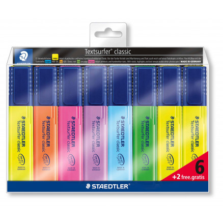 Staedtler Textsurfer Classic Overstregningstuscher Limited Edition Ass. farver 1-5mm - 8 stk