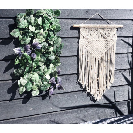 DIY Macramé - Knyttet vægophæng Knytteopskrift 50cm