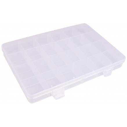 Infinity Hearts Plastboks til knapper og tilbehør Transparent 21x14cm - 24 rum