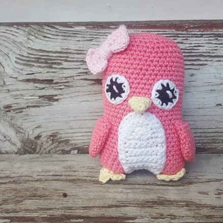 Tyksak Pingvin af ByGrarup - Bamse Hækleopskrift 12cm