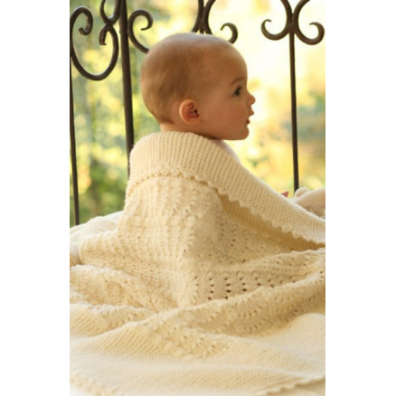 Princess Chantilly by DROPS Design - Baby Tæppe Strikkeopskrift 65x80 cm