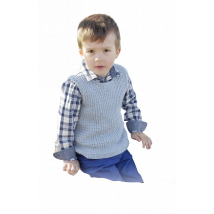 Vest is Best! by DROPS Design - Bluse Strikkeopskrift str. 2 - 11/12 år