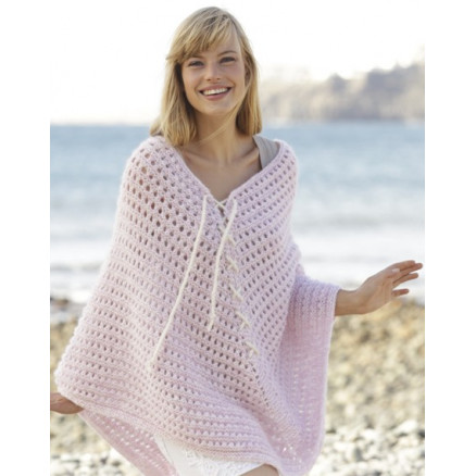 Sweet Crush by DROPS Design - Poncho Strikkeopskrift str. S/M - XXXL