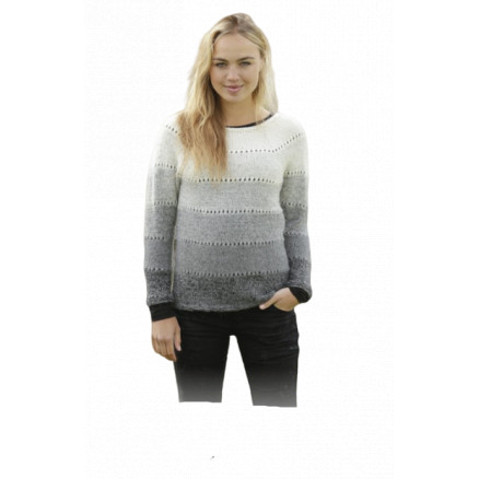 Shades of Grey by DROPS Design - Bluse Strikkeopskrift str. S - XXXL