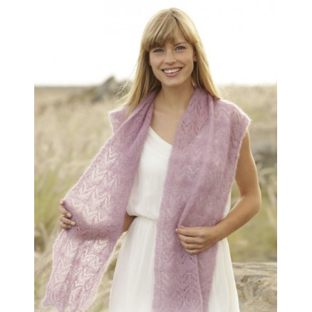 Spring Blush by DROPS Design - Sjal Strikkeopskrift 168x30 cm