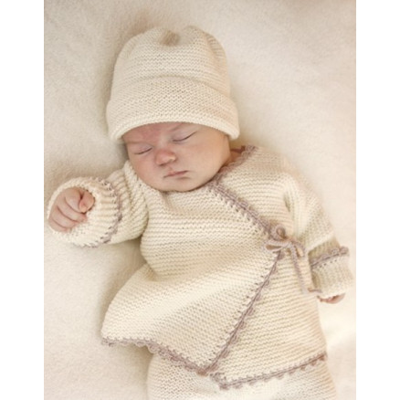 Bedtime Stories by DROPS Design - Baby Jakke Strikkeopskrift str. præmatur - 3/4 år