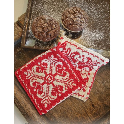 Baking Christmas by DROPS Design - Grydelapper Strikkeopskrift 20x19 cm - 2 stk