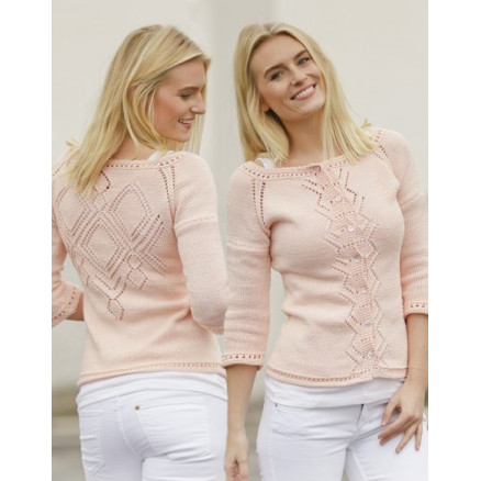 Peach Macaroon by DROPS Design - Jakke Strikkeopskrift str. S - XXXL