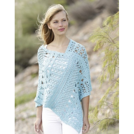 Sky Love by DROPS Design - Poncho Hækleopskrift str. S/M - XXL-XXXL