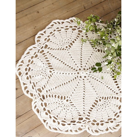 Sparkle & Shine by DROPS Design - Dug og Julestræstæppe Hækleopskrift 52 cm og 92 cm