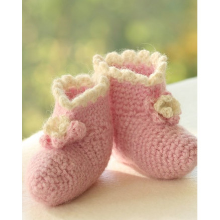Princess Boots by DROPS Design - Baby Tøfler Hækleopskrift str. 1/3 mdr - 3/4 år