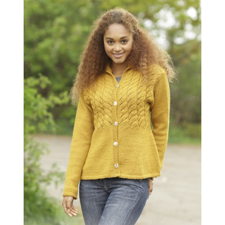 Cornfield by DROPS Design - Jakke Strikkeopskrift str. S - XXXL