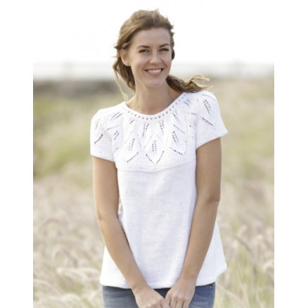 Summer Leaves Top by DROPS Design - Top Strikkeopskrift str. S - XXXL