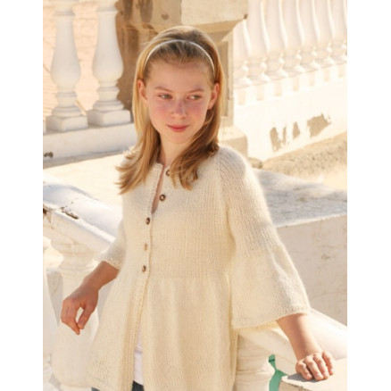 Abril by DROPS Design - Jakke Strikkeopskrift str. 7/8 år - 13/14 år