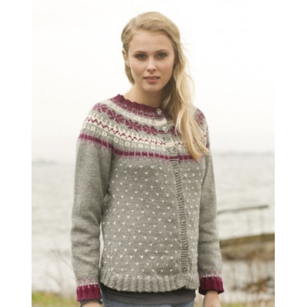 September Jacket by DROPS Design - Bluse med nordisk mønster Strikkeopskrift str. S - XXXL
