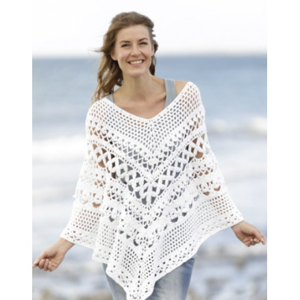 Light's Embrace by DROPS Design - Poncho Hækleopskrift str. S/M - XXL/XXXL