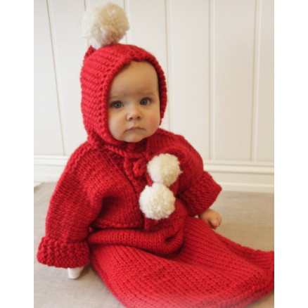 The First Noel by DROPS Design - Baby Kørepose Strikkeopskrift str. 1/3 mdr - 3/4 år