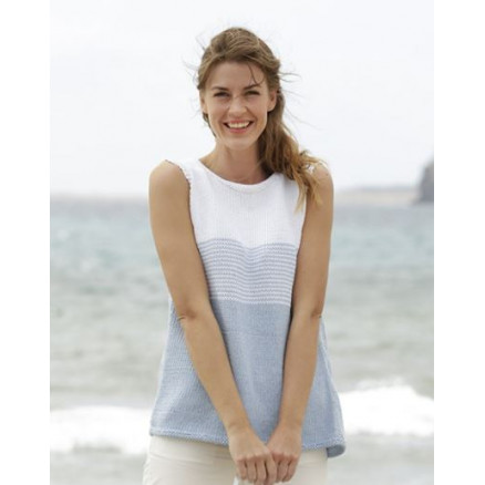 Sea Line by DROPS Design - Stribet top Strikkeopskrift str. S - XXXL
