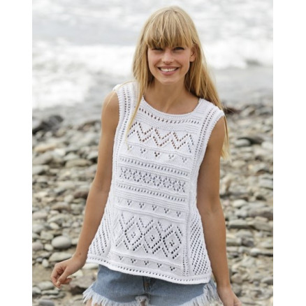 Erica Singlet by DROPS Design - Top Strikkeopskrift str. S - XXXL