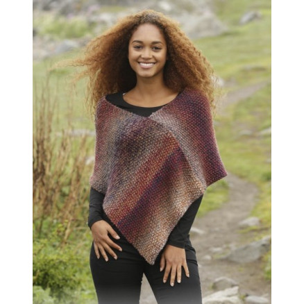 Ember by DROPS Design - Poncho Strikkeopskrift str. S/M - XXL/XXXL