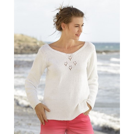Sunny Day by DROPS Design - Bluse Strikkeopskrift str. S - XXXL
