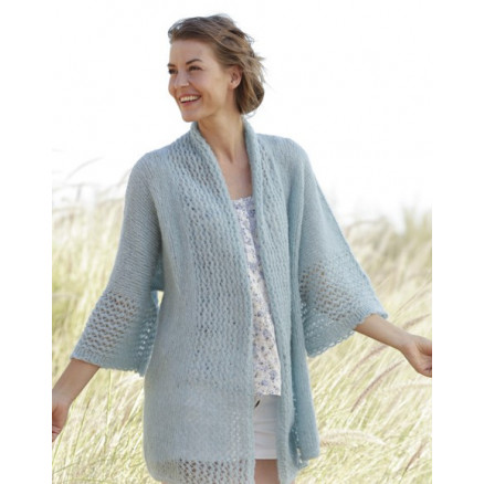 Saltwater by DROPS Design - Jakke Strikkeopskrift str. S - XXXL