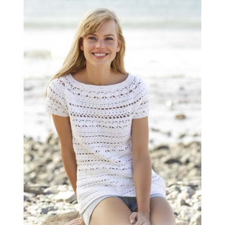 Seashore Bliss Top by DROPS Design - Top Hækleopskrift str. S - XXXL