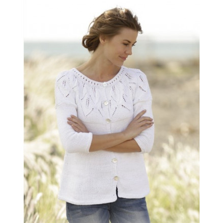 Summer Leaves Cardigan by DROPS Design - Jakke Strikkeopskrift str. S - XXXL