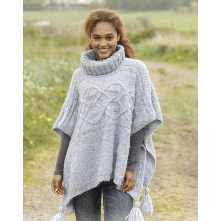 Alanna by DROPS Design - Poncho Strikkeopskrift str. S/M - XXXL
