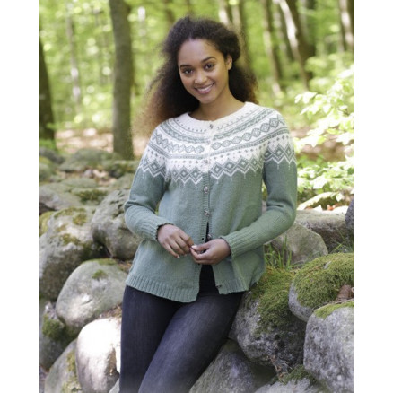 Perles du Nord Jacket by DROPS Design - Jakke Strikkeopskrift str. S - XXXL