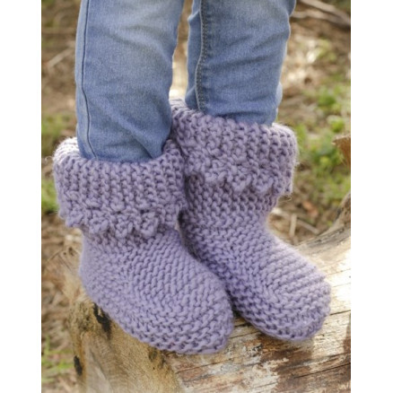 Plum Crumble by DROPS Design - Tøfler Strikkeopskrift str. 20/21 - 32/34
