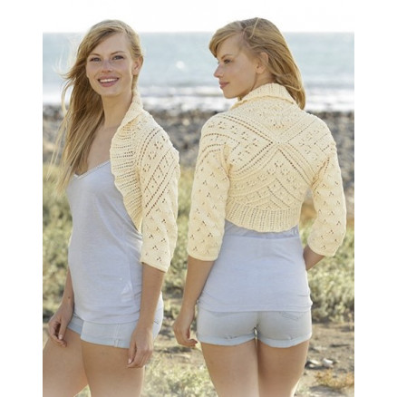 Lemon Cross by DROPS Design - Bolero Strikkeopskrift str. S - XXXL