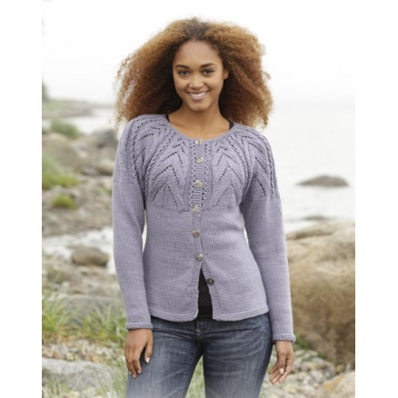 Magic Web Cardigan by DROPS Design - Jakke Strikkeopskrift str. S - XXXL