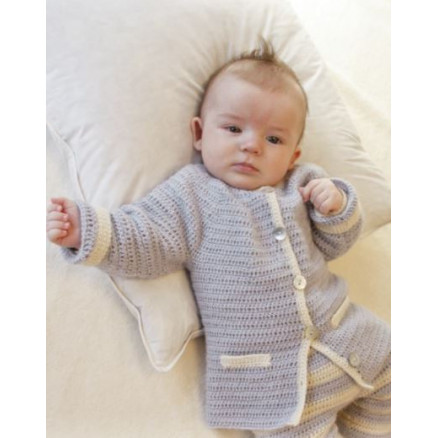Heartthrob by DROPS Design - Baby Jakke Hækleopskrift str. 1/3 mdr - 3/4 år
