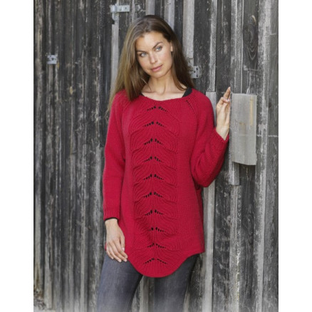 Red Tulip by DROPS Design - Bluse Strikkeopskrift str. S - XXXL